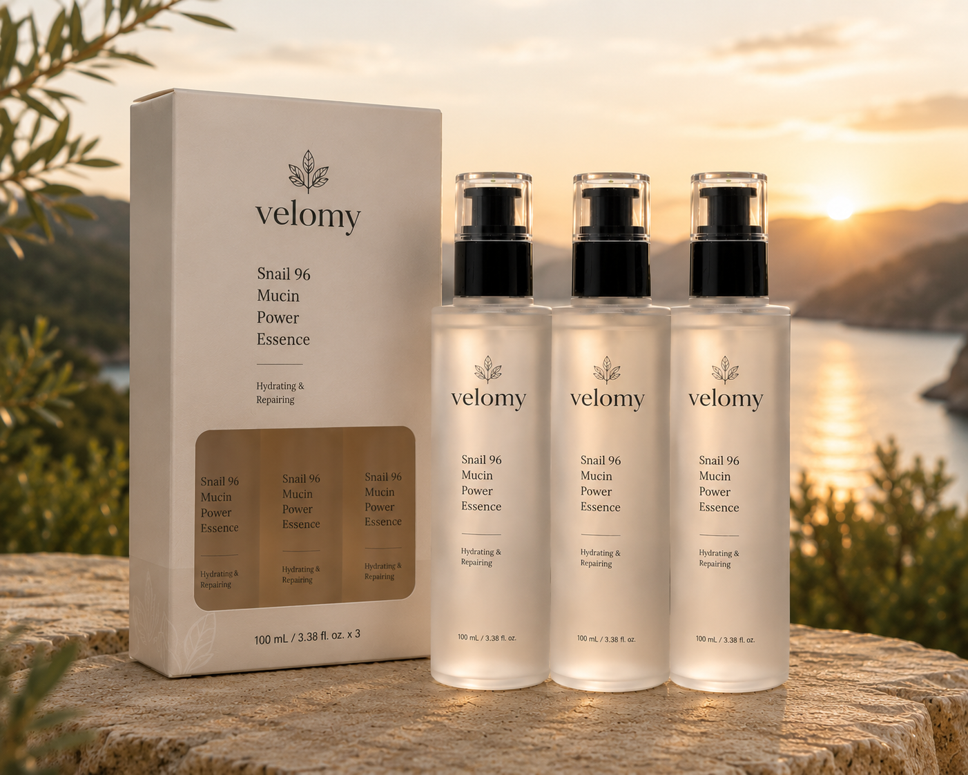 Velomy Cure · Sérum Escargot 96% — Pack 3 Flacons